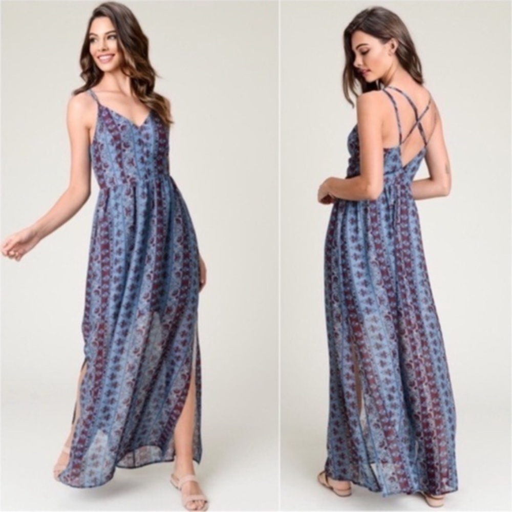•HOST PICK•Stunning Spaghetti Strap Paisley Print Women’s Summer Maxi Dress​